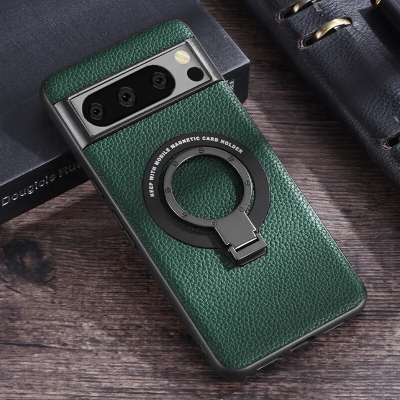 Magnetic Leather Case with Bracket for Google Pixel 8 Series
