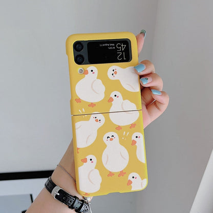 Cute Duck Silicone Phone Case For Samsung Z Flip 4 5G