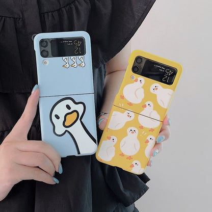 Cute Duck Silicone Phone Case For Samsung Z Flip 4 5G