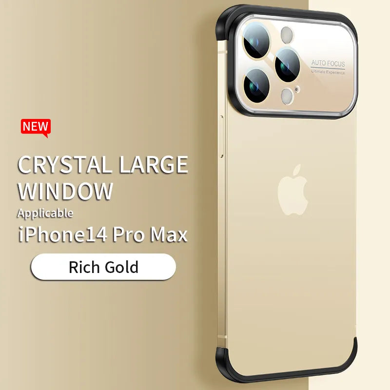 Large Glass Window Bumper Phone Case For iPhone