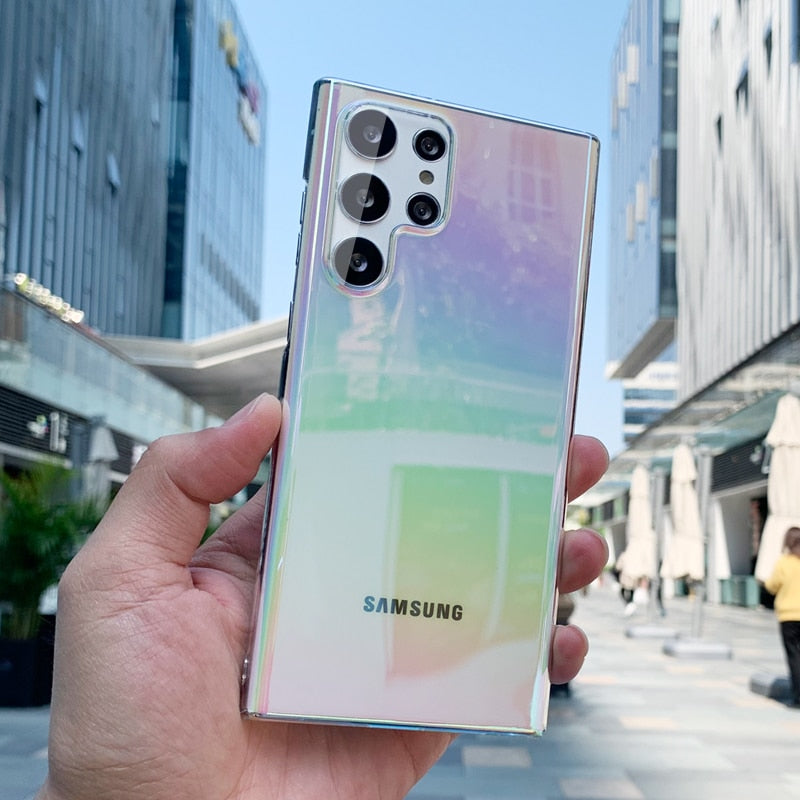 Laser Aurora Clear Case For Samsung S22 Series